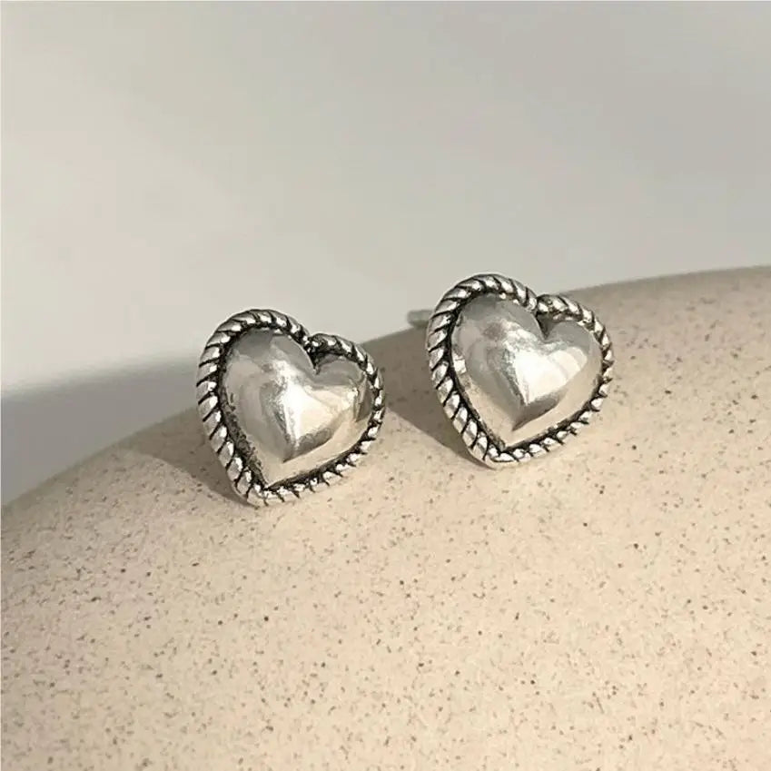 925 Sterling Silver Heart Small Stud Earrings For Women Wedding Luxury Jewelry Accessories Wholesale 2024 Trend Jewellery Vera Lux