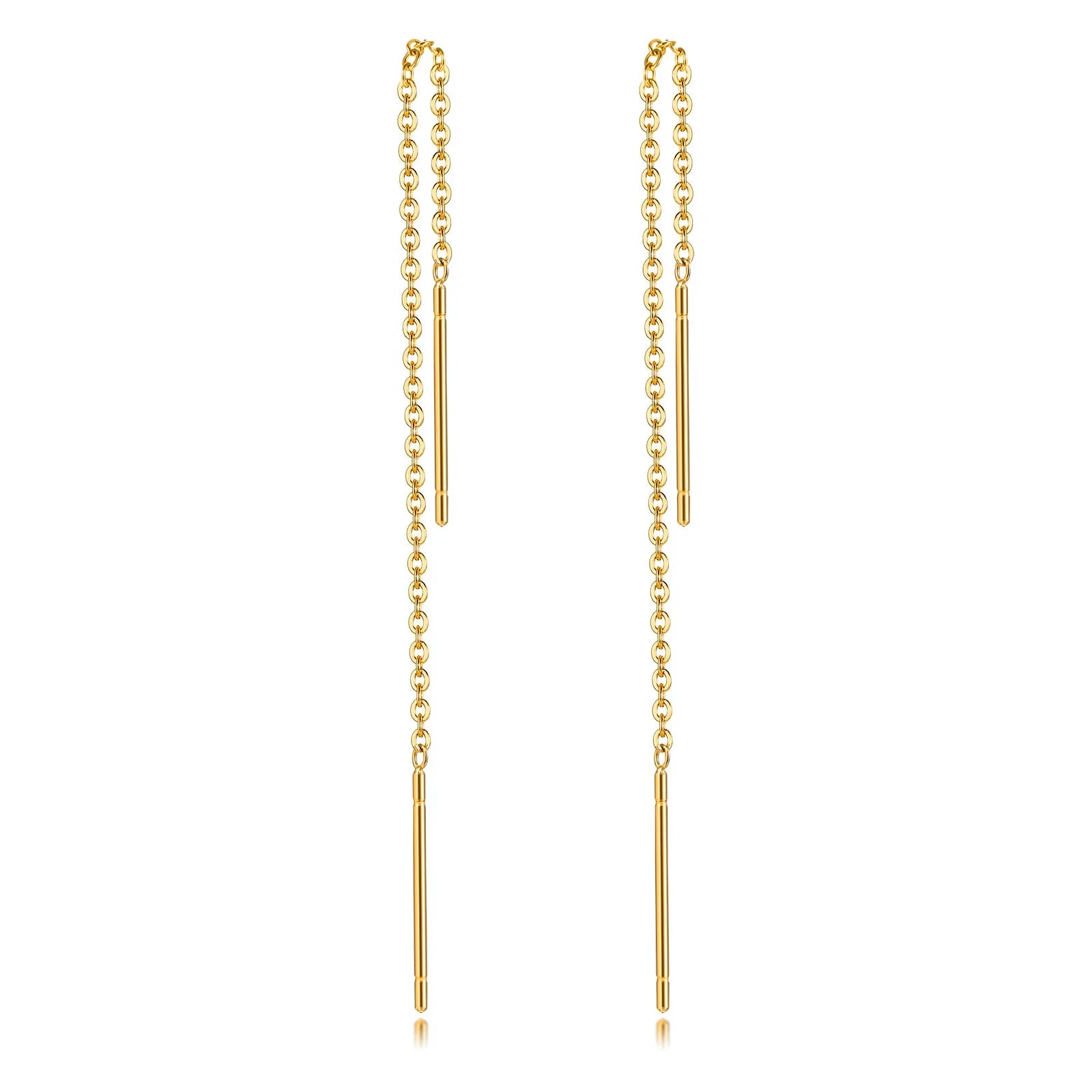 Long Threader Earrings for Women, Thin Linear Earring,Stainless Steel Chain Drop Ear Line , Fashion Korean Jewelry Vera Lux