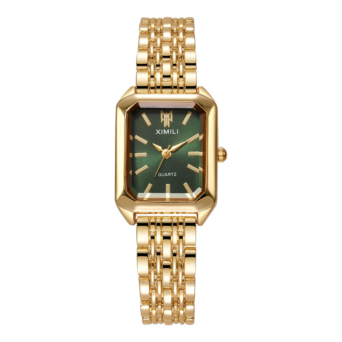 1/2/4PCS  Elegant Rectangle Woman Quartz Watch Luxury Stainless Steel Band Ladies Wristwatches Reloj Mujer（Without Box） Vera Lux
