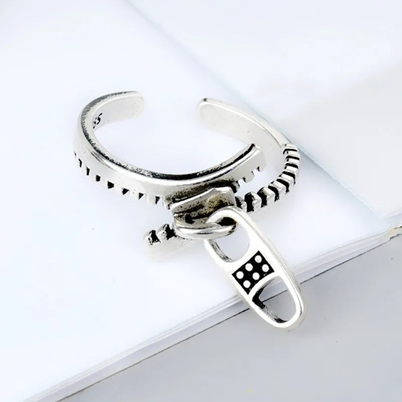 925 Sterling Silver Geometry Zipper Engagement Rings For Women Ladies Luxury Designer Jewelry Accessories Jewellery Vera Lux