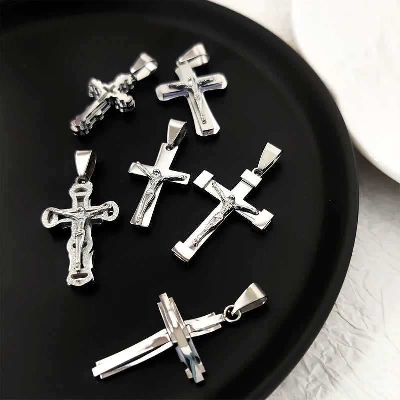 18K Gold Plated Stainless Steel Cross Pendant Vintage Inspired Double Cross Jewelry for Daily Wear & Special Occasions Vera Lux