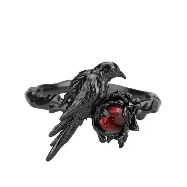 Luxurious Red Crystal Heart Necklace, Vintage Black Rose Floral Pendant, Elegant Fashion Jewelry Gift for Women Vera Lux