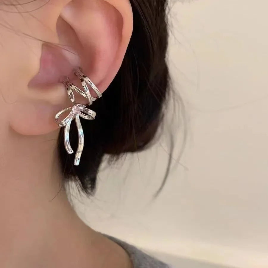 Fashion Punk Irregular Liquid Earrings Hip-Hop Personality Metal Hollow Earrings Clip Girls Party Jewelry Gifts Y2K Accessories Vera Lux