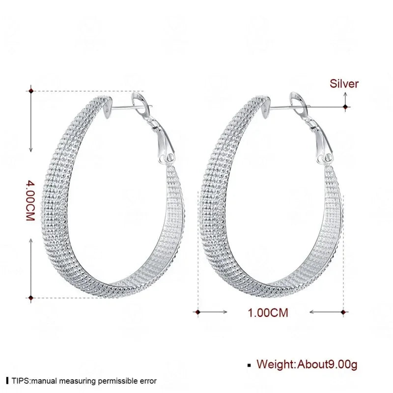 New 925 Sterling Silver Hoop Earrings For Women Wedding Gift Fine Europe Jewelry Christmas Gift Engagement Party Vera Lux