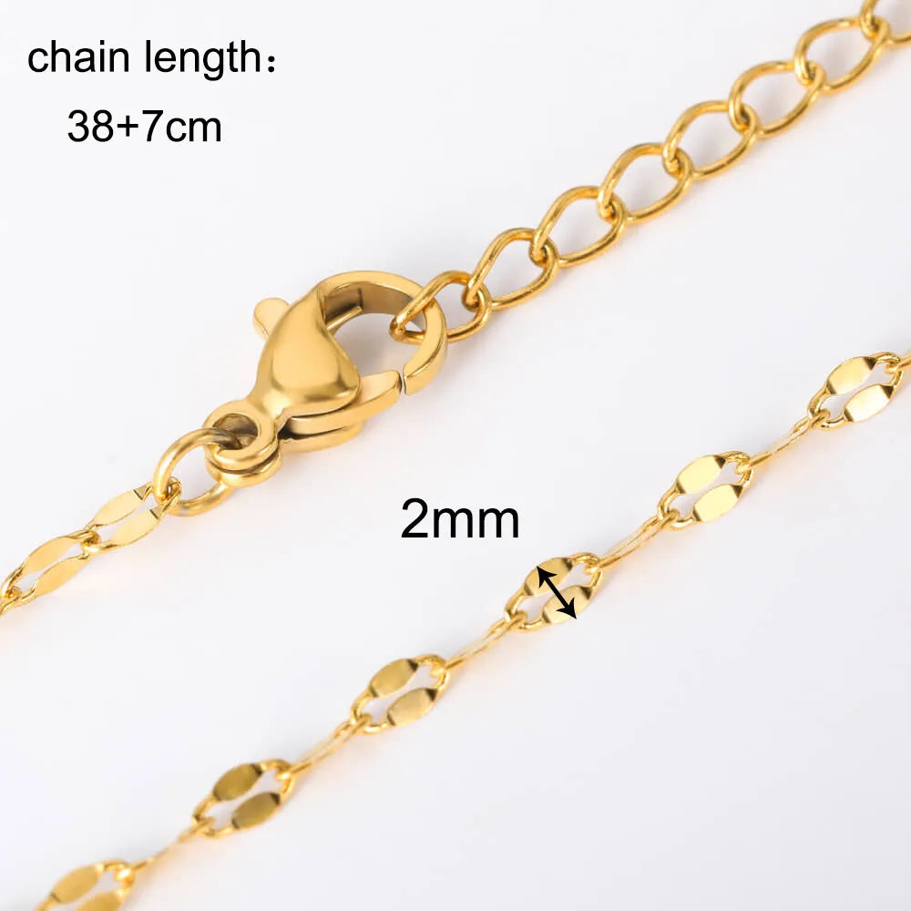 10pcs/Lot 45cm Stainless Steel Golden/Silvery Color 304 Chains Necklace Women Jewelry Making Accessories DIY Handmade Supplies Vera Lux