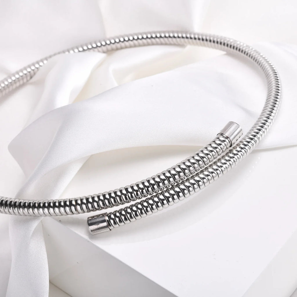 Women Torques Necklace, Adjustable Open Choker Snake Collar Stretch Statement Jewelry Vera Lux