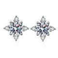 NeeTim 1ct 6.5mm D Color Moissanite Earrings 925 Sterling Silver  with White Gold Plated Stud Earring Wedding Jewelry for Women Vera Lux