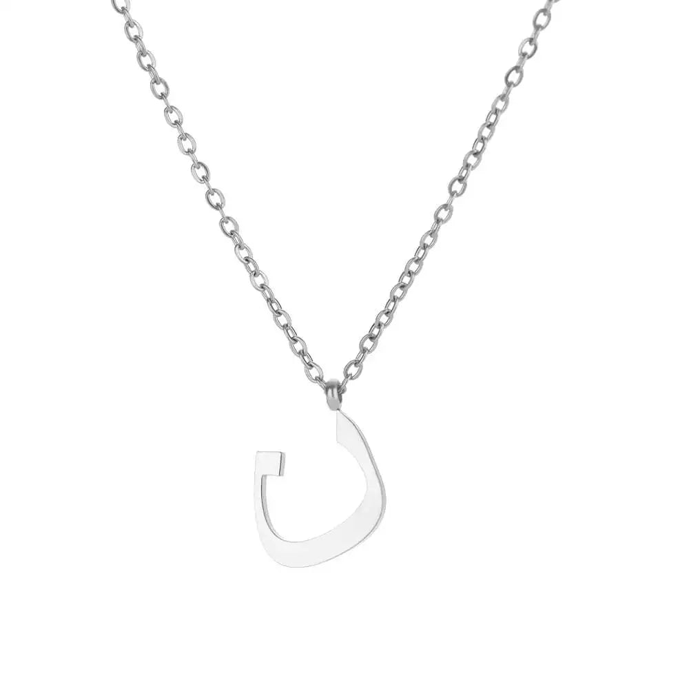 Arabic Letter Name Pendant Necklace For Women Stainless Steel Inital Chain Choker Collar Necklace 2024 Wedding Jewelry bijoux Vera Lux