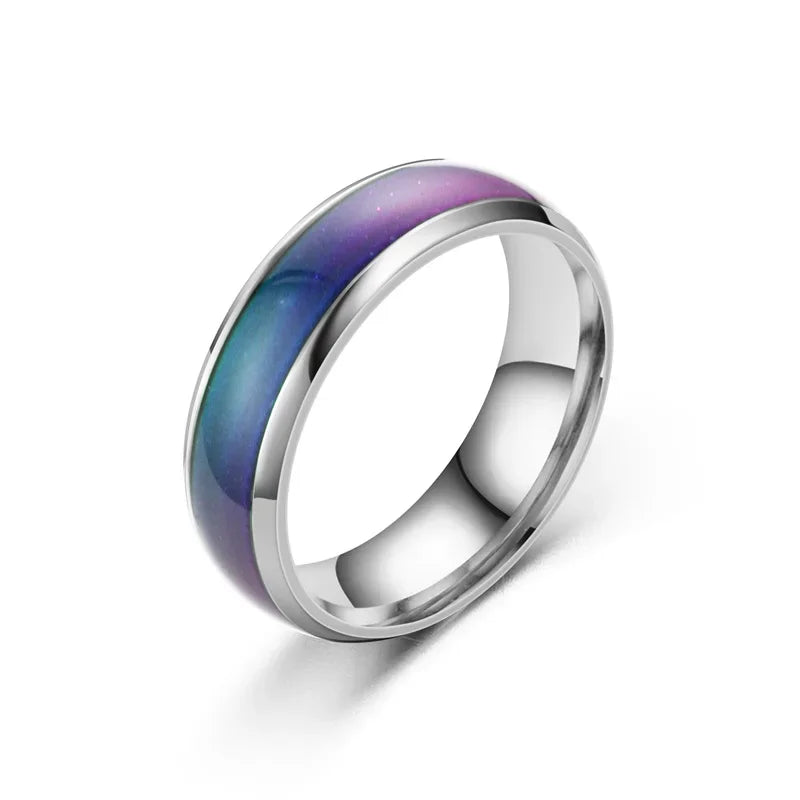 6MM Changing Color Stainless Steel Rings For Women Mood Emotion Feeling Temperature Ring Men Couples Fashion Jewelry Gift Vera Lux