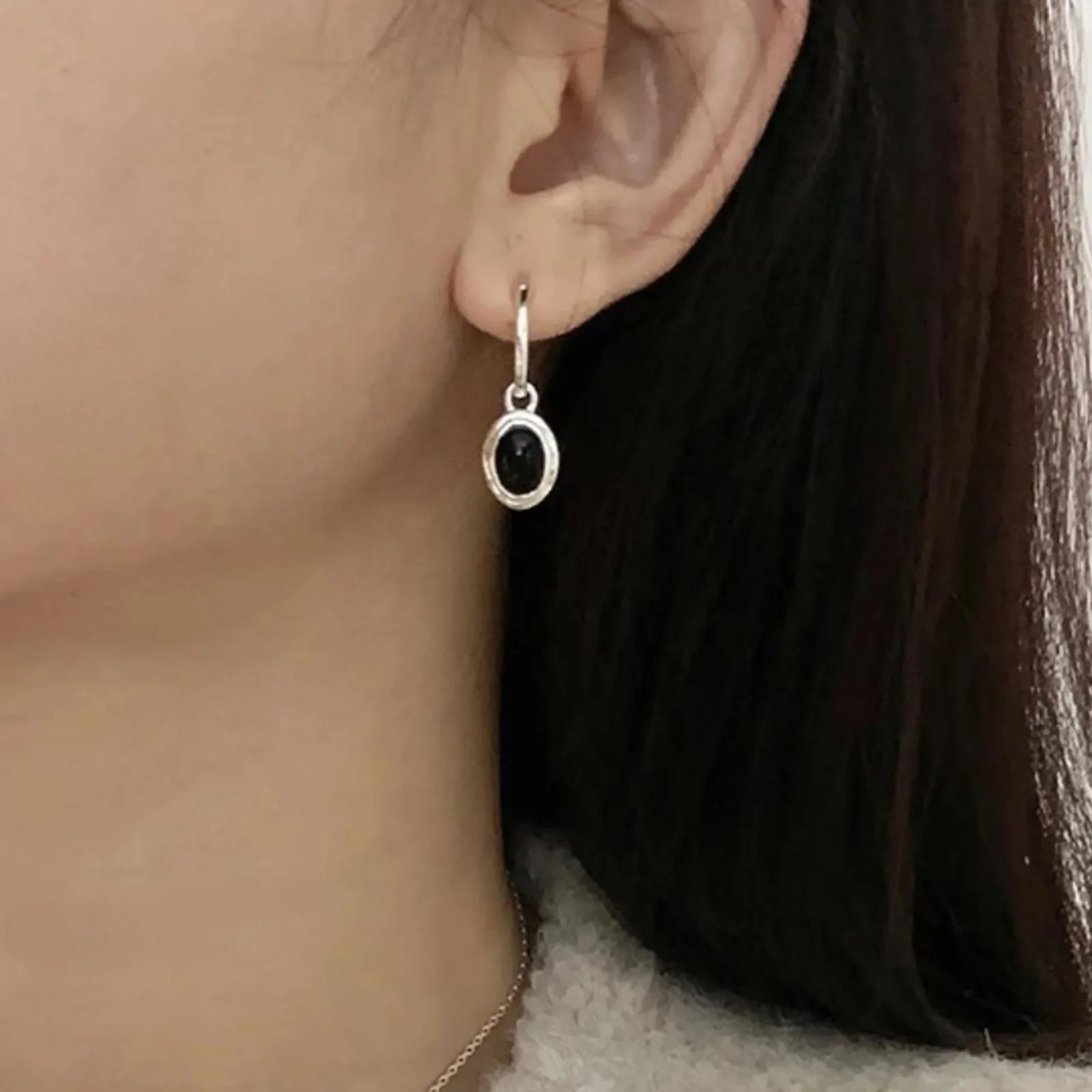 925 Sterling Silver Vintage Gold Round Earrings For Women Black Ball Earring Jewelry Prevent Allergy Party Accessories Gift Vera Lux