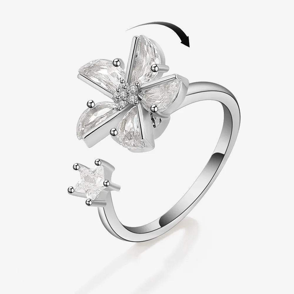 2025 New Rotating Anxiety Knuckle Ring For Women Adjustable And Stackable Open Couple Rings Party Jewelry Gifts Anillo Vera Lux