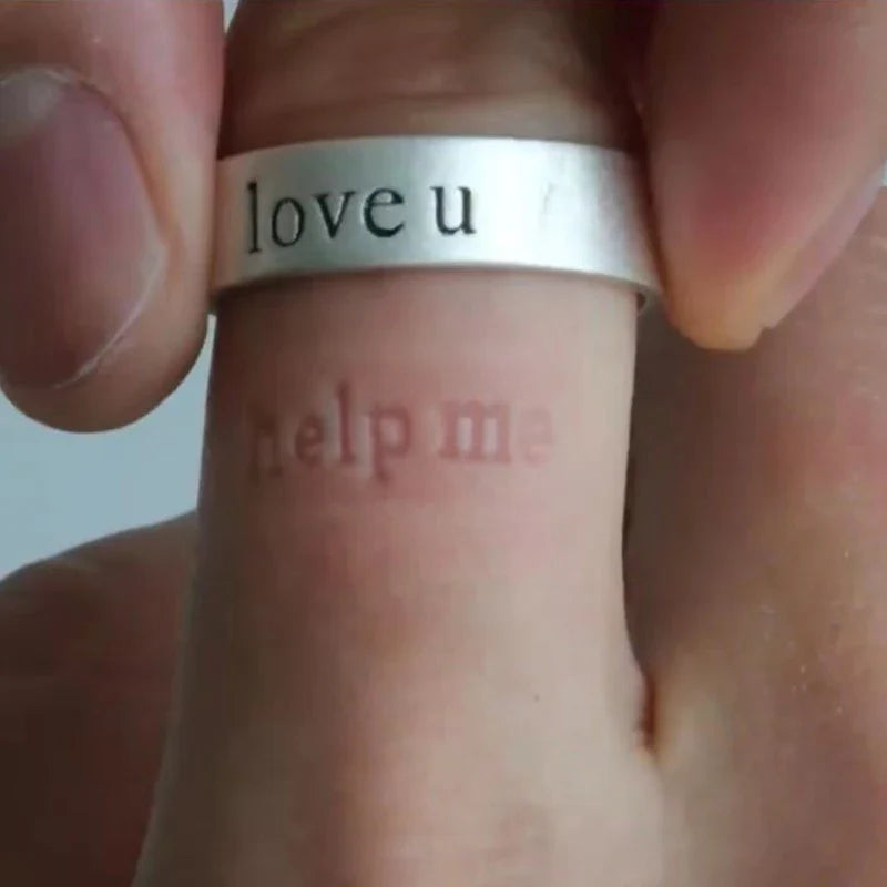 1PC Unique Design Sense Letter Handprint Ring For Men Women Versatile Fashion Couple Ring Personalized Simple Ring Jewelry Gifts Vera Lux