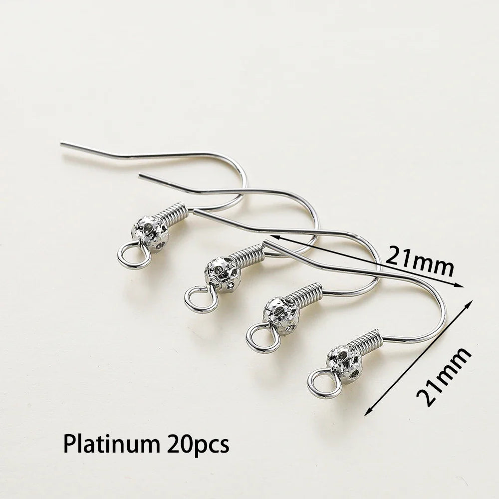 20pcs/lot 6 Styles 14K 18K Gold Plated Earring Wires With Ear Hook Earrings Clasp Findings Supplies For  DIY Jewelry Making Vera Lux