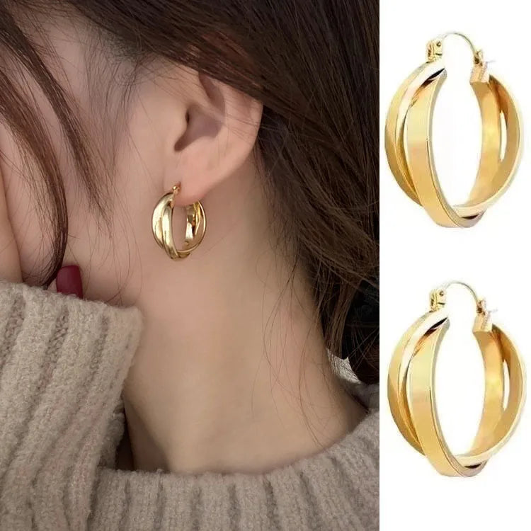 2024 Korean New Simple Temperament Circle Pearl Earrings Fashion Small Versatile Earrings Women's Jewelry Vera Lux