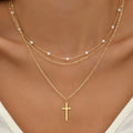 Korean Fashion Imitation Pearl Double Layered Choker Big Ball Bead Pendant Tassel Necklace Women's Sexy Party Body Jewelry Vera Lux