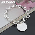 Aravant 925 Silver Round Bracelet Chains For Women Fashion Wedding Jewelry Accessories Vera Lux
