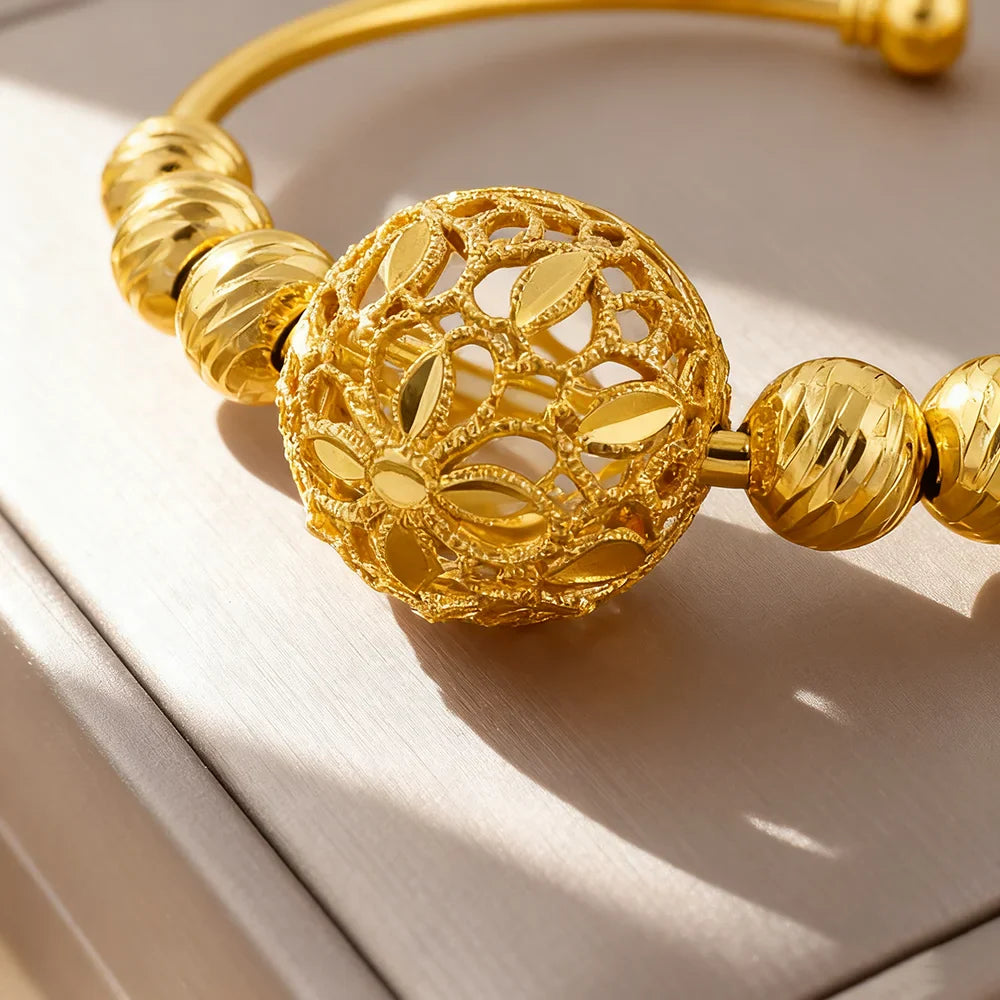 ethiopian hawaiian jewelry bangle 18k gold  plated bracelet for women flower bangle african free shipping Valentine's Day gift Vera Lux