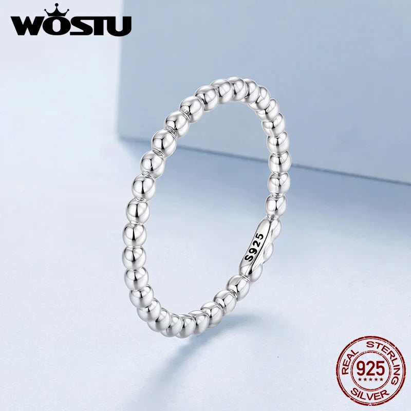 WOSTU Wedding Band Rings for Women 925 Sterling Silver AAA Zircon Stackable Engagement Crossed Rings Simple Jewelry Party Gift Vera Lux
