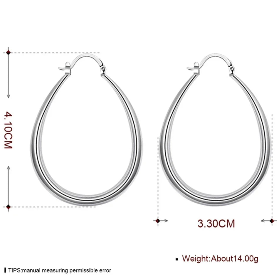 925 Sterling Silver U Shape Small Hoop Earrings For Women Ladies Vintage Luxury Jewelry Accessories Jewellery Argent 925 Vera Lux