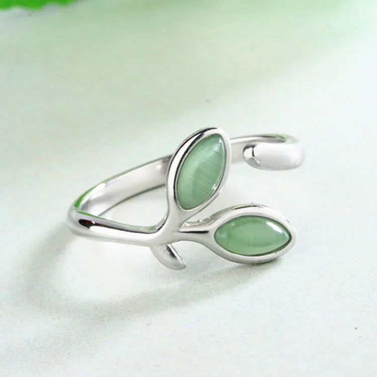 925 Sterling Silver Foliage Adjustable Rings For Women Girls Wedding Luxury Quality Jewelry Accessories Wholesale Jewellery Vera Lux