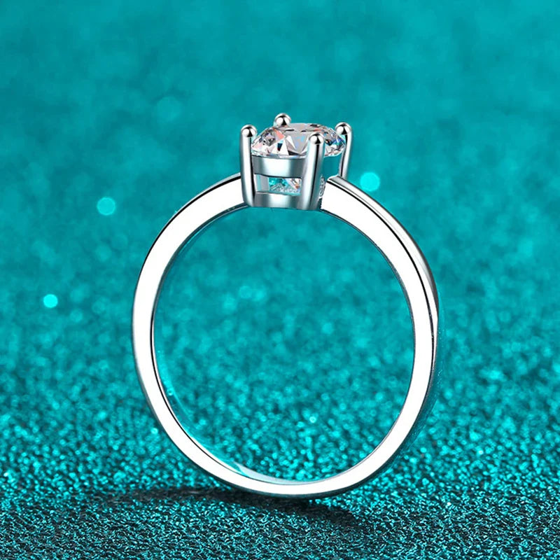 NeeTim 1ct Oval Cut Moissanite Ring for Women Engagement Wedding Lab Diamond s925 Sterling Silver with Gold Plated Rings Jewelry Vera Lux