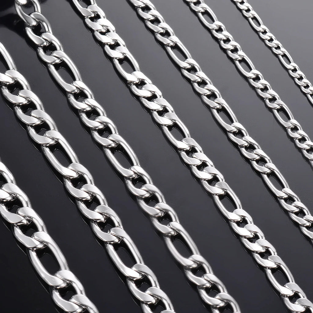 Wholesale 40-75cm 925 Sterling Silver Necklace 2/4/6/8/10/12mm Figaro Chain Lobster Buckle Necklaces Men Woman Fashion Jewelry Vera Lux