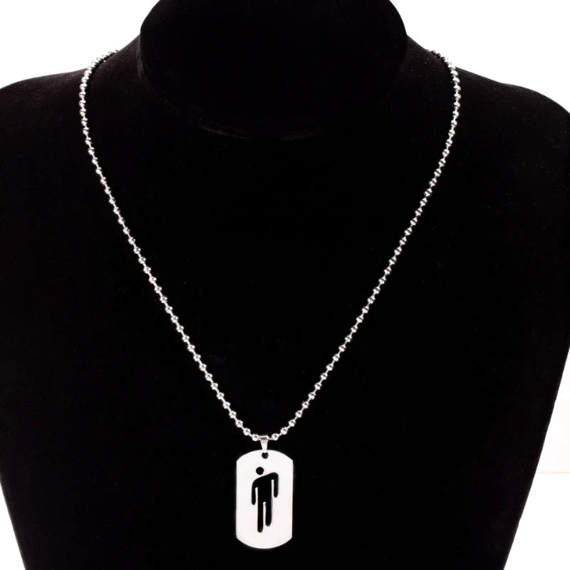 1pcs New Hollow-out Pendant Simple Stainless Steel Figurine Necklace Hip-hop Trend Military Pendant Sweater Chain Vera Lux