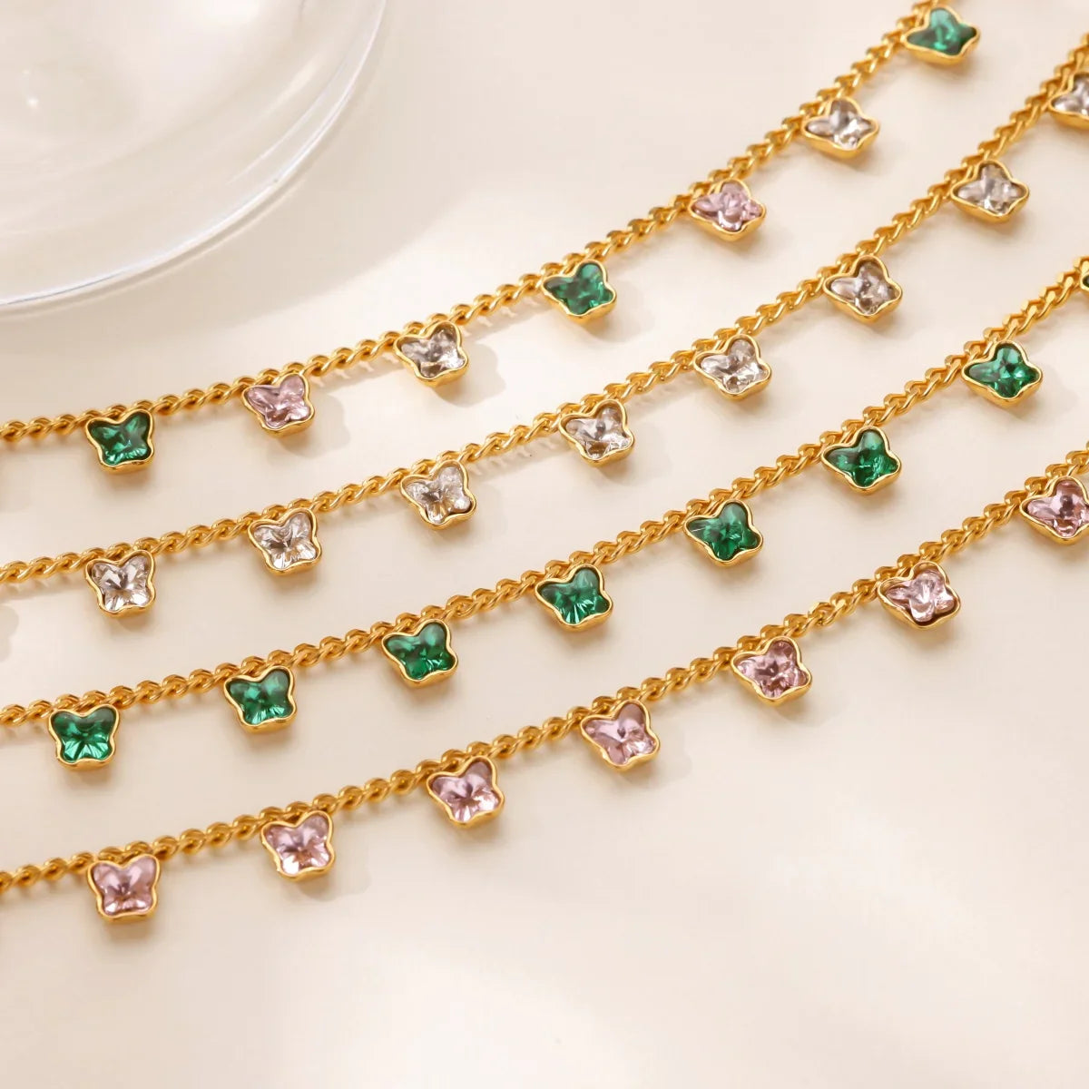 Luxury Zircon Butterfly Pendant Necklaces For Women Stainless Steel Gold Color Chain Collar Necklace 2025 New Wedding Jewelry Vera Lux