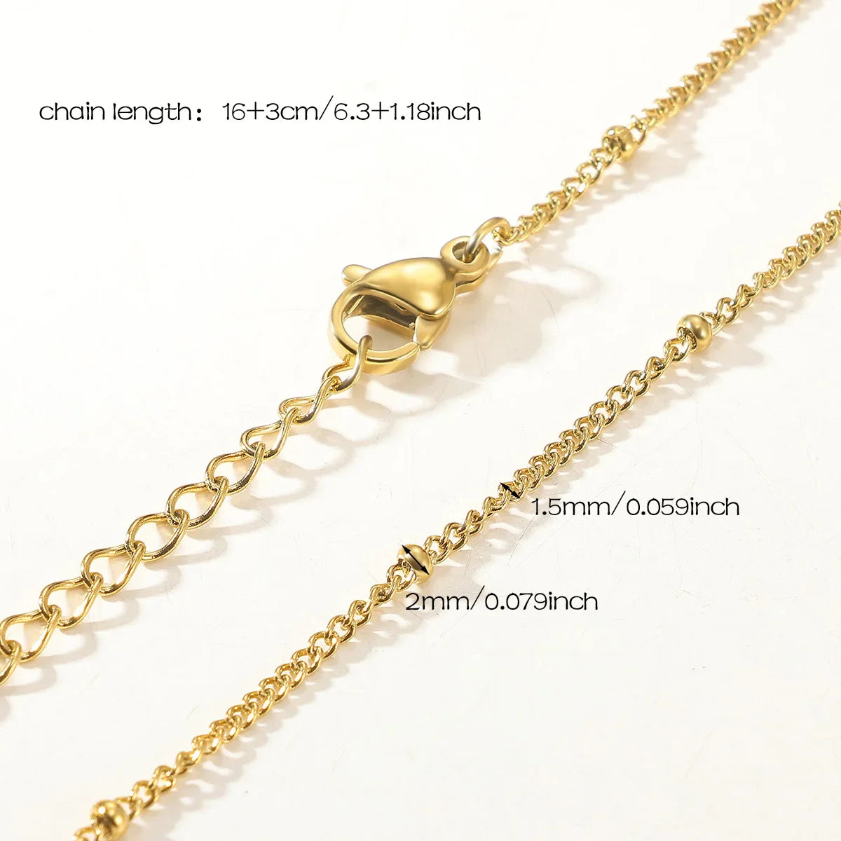 10pcs/Lot 45cm Stainless Steel Golden/Silvery Color 304 Chains Necklace Women Jewelry Making Accessories DIY Handmade Supplies Vera Lux