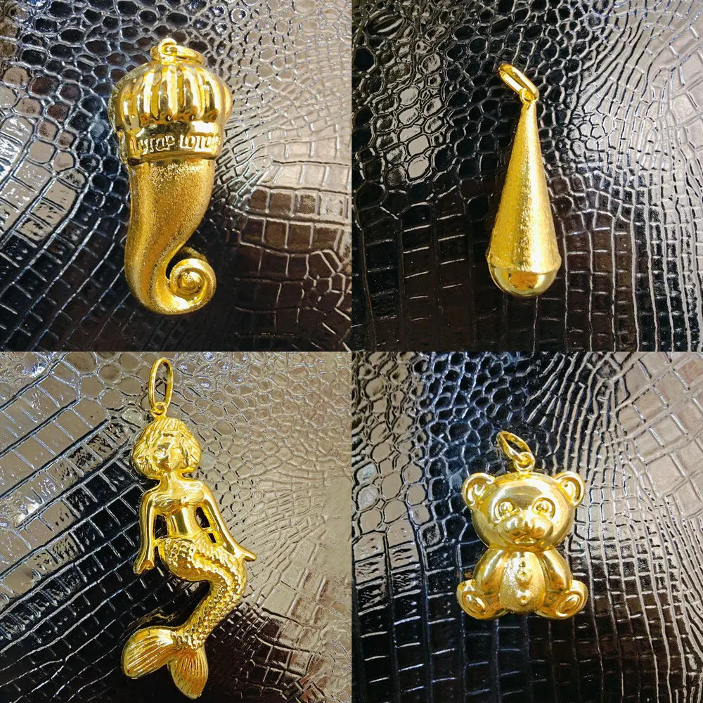 Gold Plated Pendants for Necklace Women Men Fashion 18k Gold Color African Map Design Pendant Jewelry Making for Party Daily Vera Lux