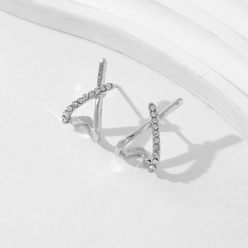 LATS Trendy Gold Color Cross Stud Earrings for Women Dainty Simple Minimalist Earring Fashion Jewelry Party Gifts Wholesale Vera Lux