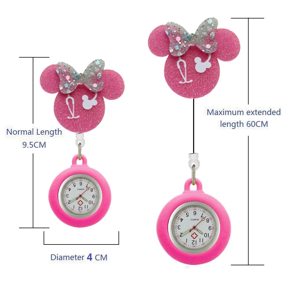 Hospital Health Care Shiny Heart Medical Icons Cartoon Lovely Nurse Doctor Clip Pocket Watches Hang Clock Gift Watch Vera Lux