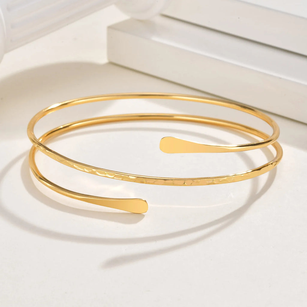 Upper Arm Cuff Bracelet for Women, Minimalist Gold Plated Armband Statement Party Armlets Jewelry Vera Lux