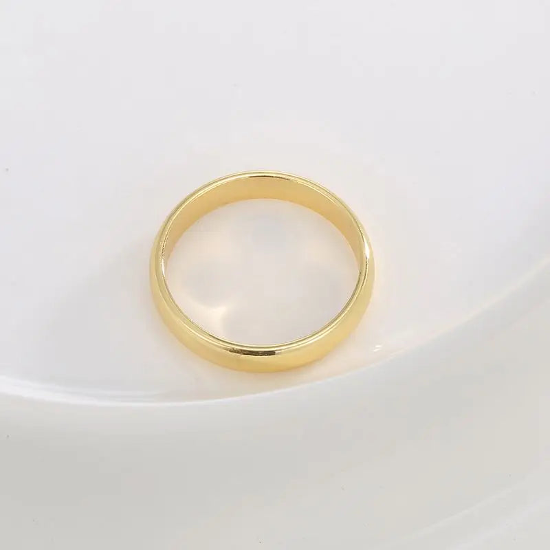 925 Sterling Silve Gold Colour Ring Fashion Women's Classic Simple Couple's Wedding Ring Engagement Party Jewellery Gift Vera Lux