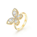 MINTYBOX Butterfly Moissanite Ring for Women Solid 10k 14k White Gold Pear Cut 6*4mm Pass Diamond Test Engagement Fine Jewelry Vera Lux
