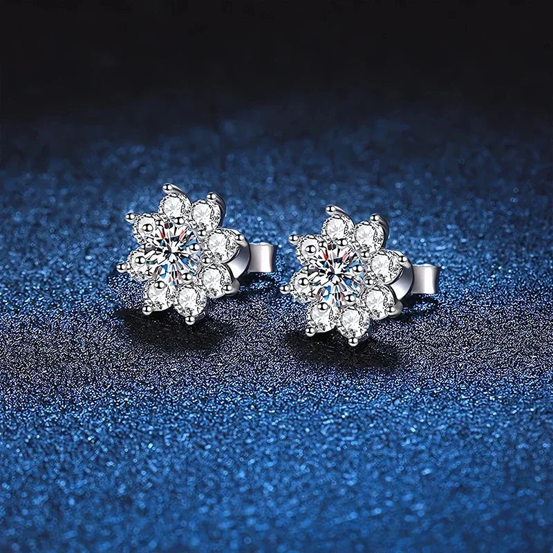 NeeTim 0.5ct Moissanite Stud Earrings For Women 925 Sterling Silver with White Gold Plated Diamond  Ear Studs Wedding Jewelry Vera Lux