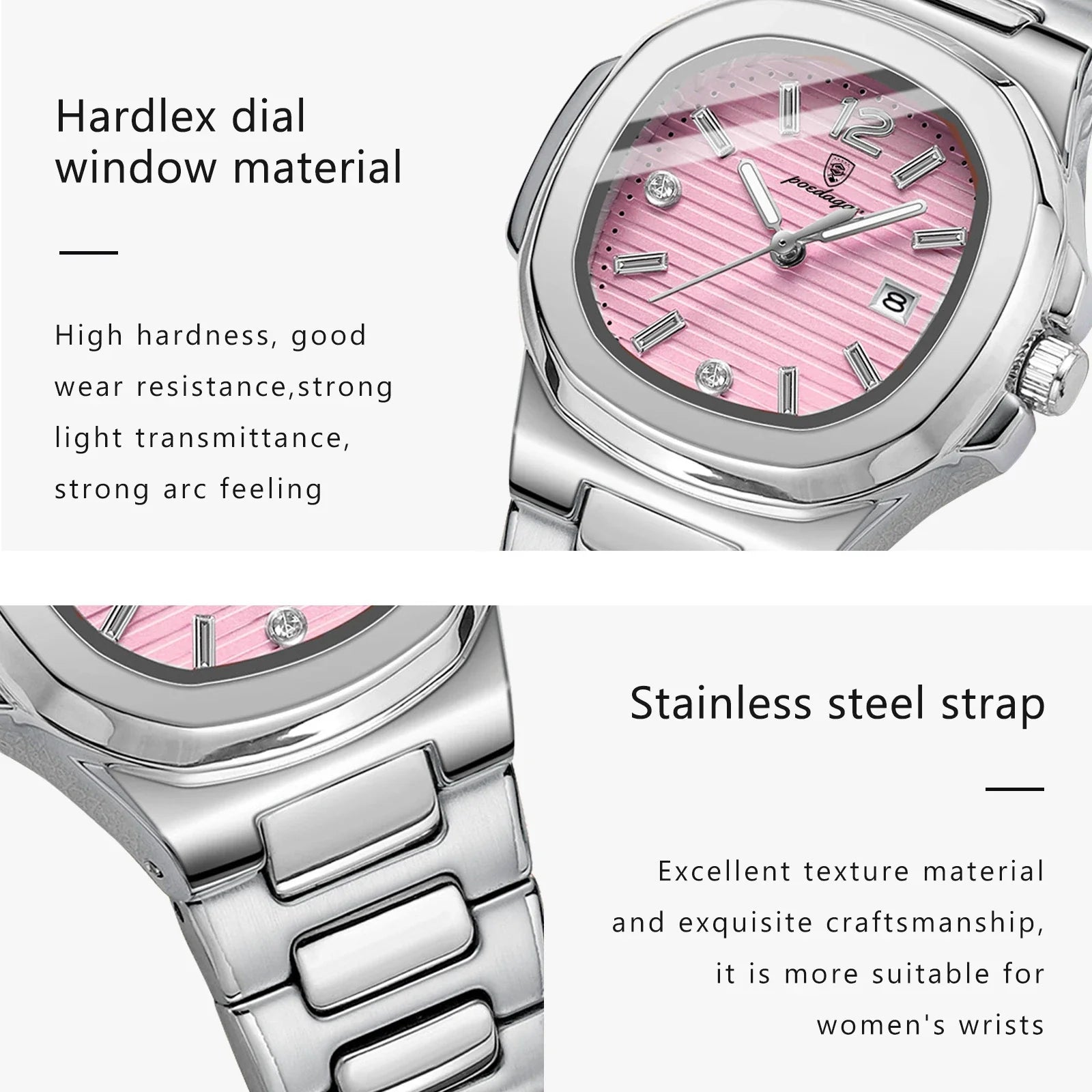 POEDAGAR Square Fashion Woman Wristwatch Luminous Waterproof Date Ladies Watch Luxury High Quality Quartz Women's Watches Reloj Vera Lux