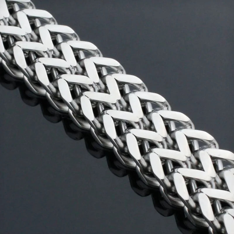 Stainless Steel Bracelet Braided Double Row Front Rear Fish Scale Alloy Magnetic Buckle Bracelet with Keel Jewelry New Model Vera Lux