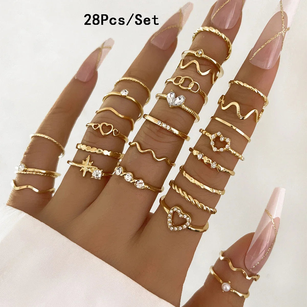 30Pcs Bohemian Geometric Knuckle Rings Set For Women Gold Silver Color Finger Ring Girls Fashion Party Jewelry Accessories Vera Lux