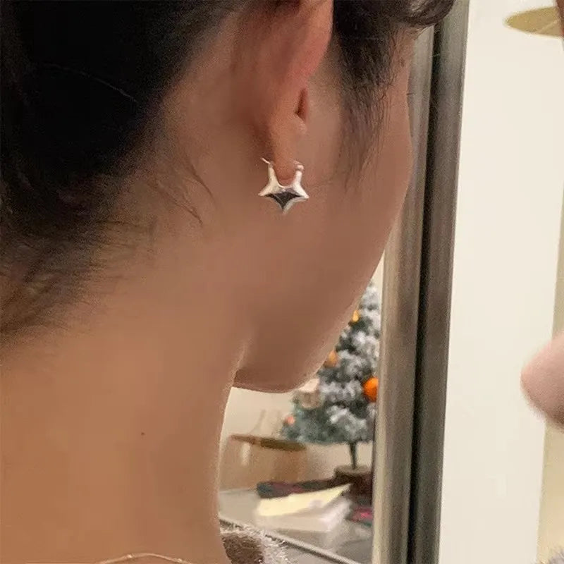 925 Sterling Silver Vintage Simple Star Earrings For Women Trendy Earring Jewelry Prevent Allergy Party Accessories Gift Vera Lux