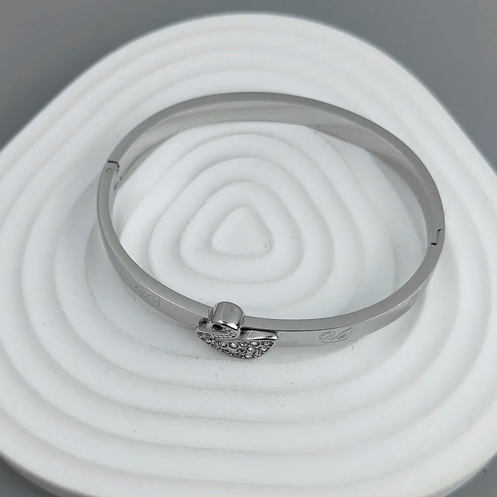 New swan zircon gold-plated stainless steel bracelet 18K, high quality waterproof couple bracelet, wife gift Vera Lux
