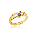 Colorful Tiny Round Rings For Women Stainless Steel Gold Color Adjustable Wedding Ring Luxury Aesthetic Jewlery Couple Gift Vera Lux