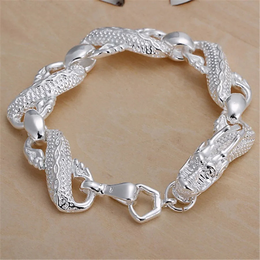 925 Sterling Silver Exquisite Solid Chain Bracelet Fashion Charm Women Men Solid Wedding Cute Simple Models Jewelry Vera Lux