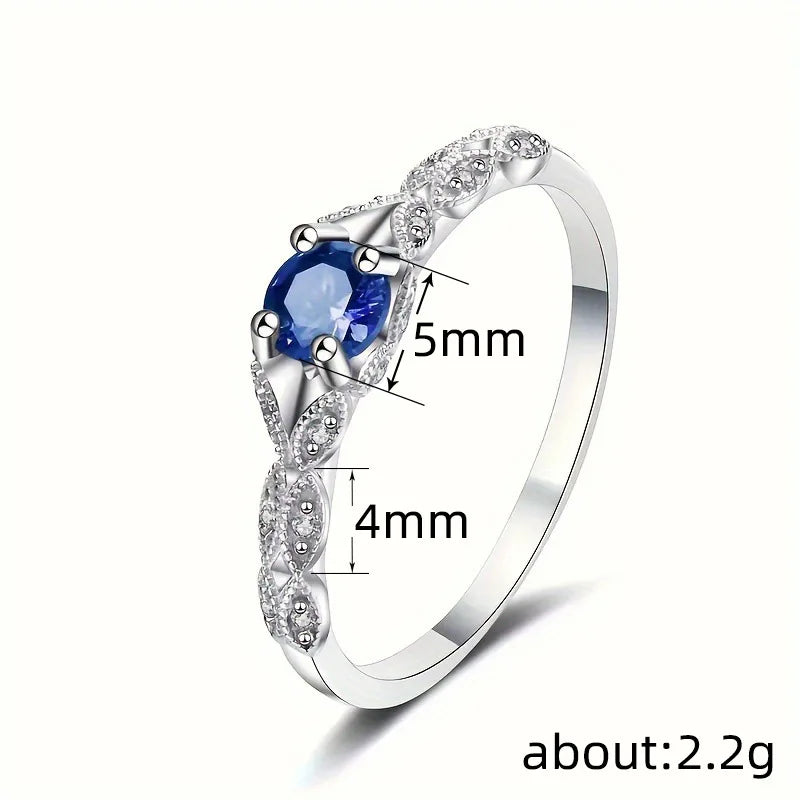 925 Sterling Silver Light Luxury Style Amethyst Zirconia Women's Ring in Europe and America Simple Fashion Gem Temperament Ring Vera Lux