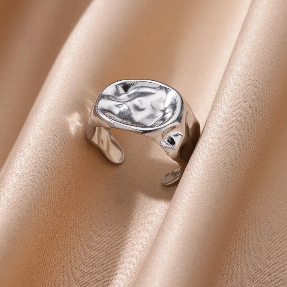 Irregular Rings For Women Gold Color Stainless Steel Geometric Ring Fashion Simple Party Christmas Party Jewelry Gift Femme Vera Lux