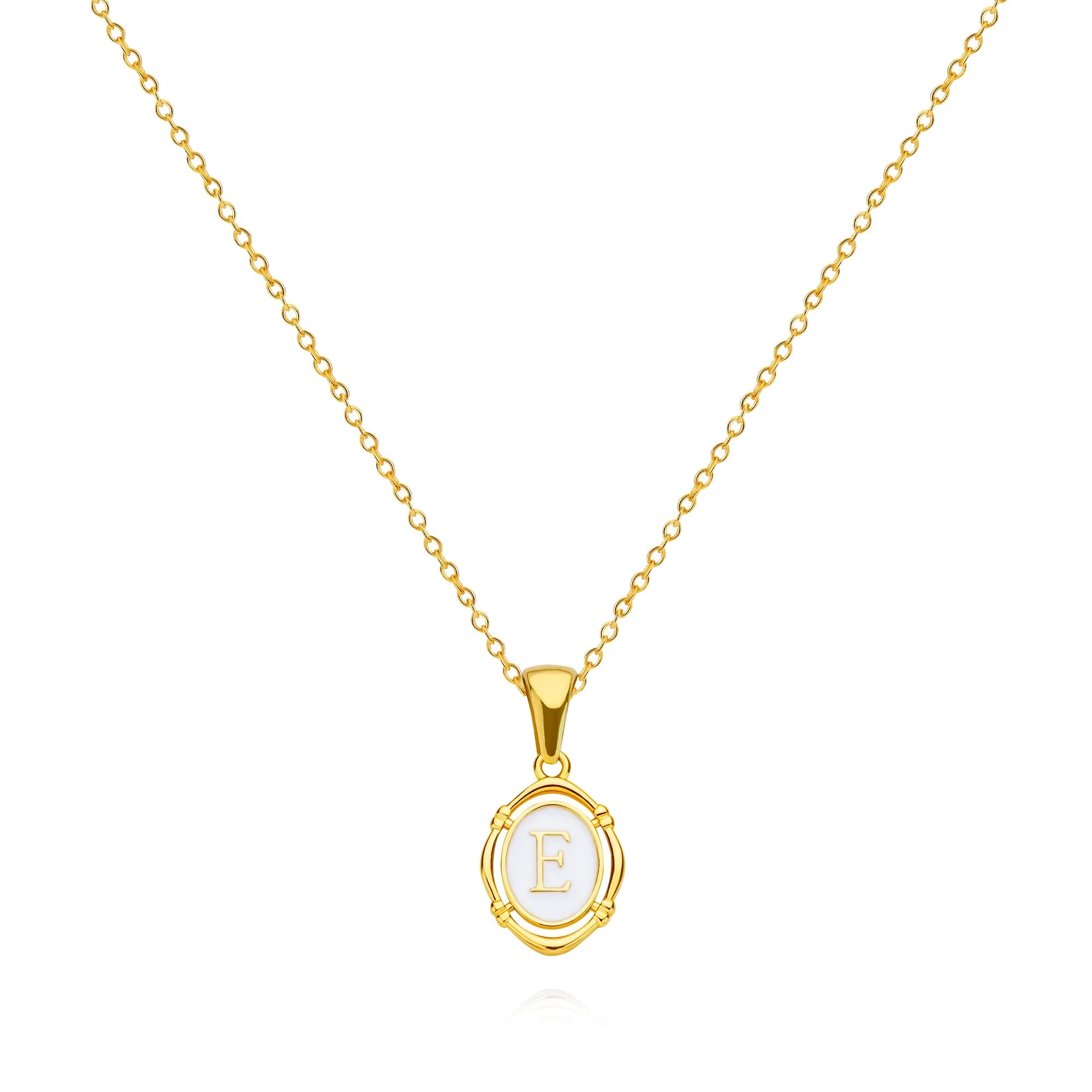 A-Z Letter Initial Enamel Necklace For Women Gold Color Stainless Steel Chain Exquisite Pendant Necklace Fashion Jewelry Gift Vera Lux