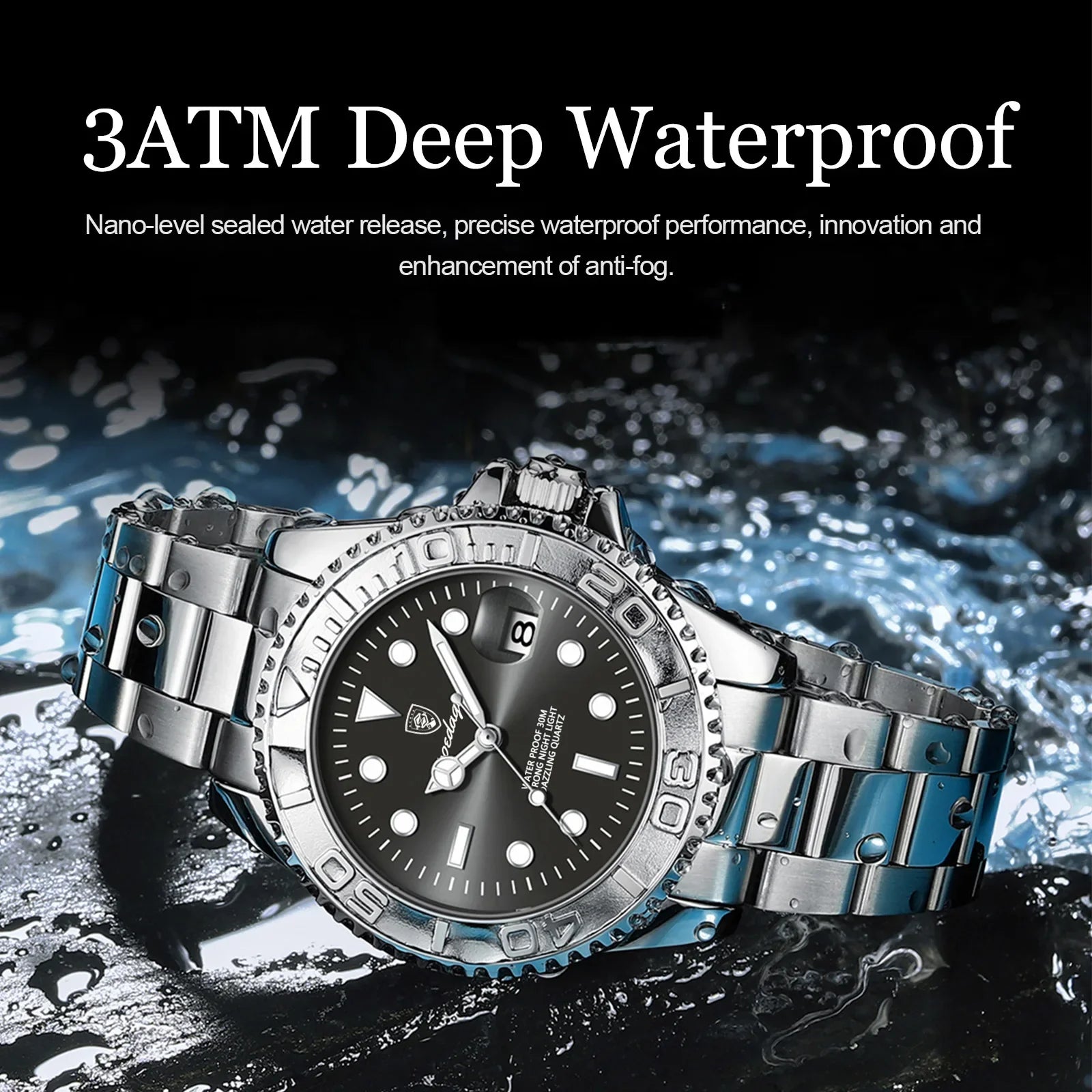 POEDAGAR Top Luxury Man Watch Waterproof Luminous Date Men Watch Stainless Steel Male Clock Sports Fashion Men's Quartz Watches Vera Lux