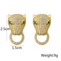 NEWBUY 2024 New Fashion Gold Color Stainless Steel Wedding Jewelry Luxury AAA CZ Zircon Leopard Earrings For Elegant Women Gift Vera Lux