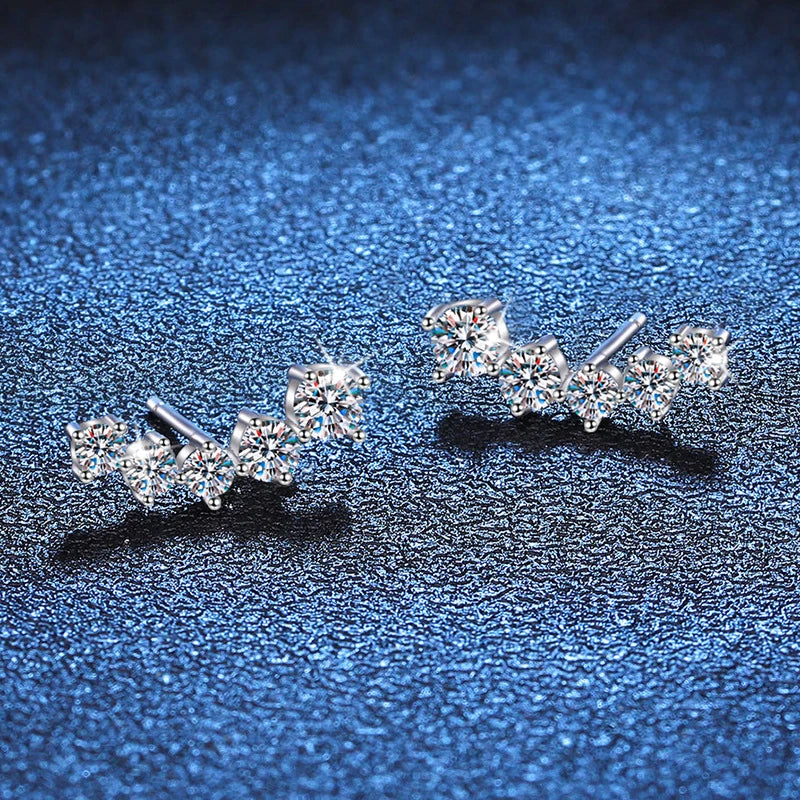 NeeTim 1.16cttw Full Moissanite Stud Earrings for Women Gemstones Lab Diamond Studs Earrings 925 Sterling Silver Fine Jewelry Vera Lux