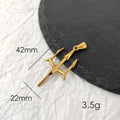 Poseidon Trident Necklace Stainless Steel 18K Gold Plated Aquaman Greek Mythology Pendant Jewelry Gift for Men Vera Lux